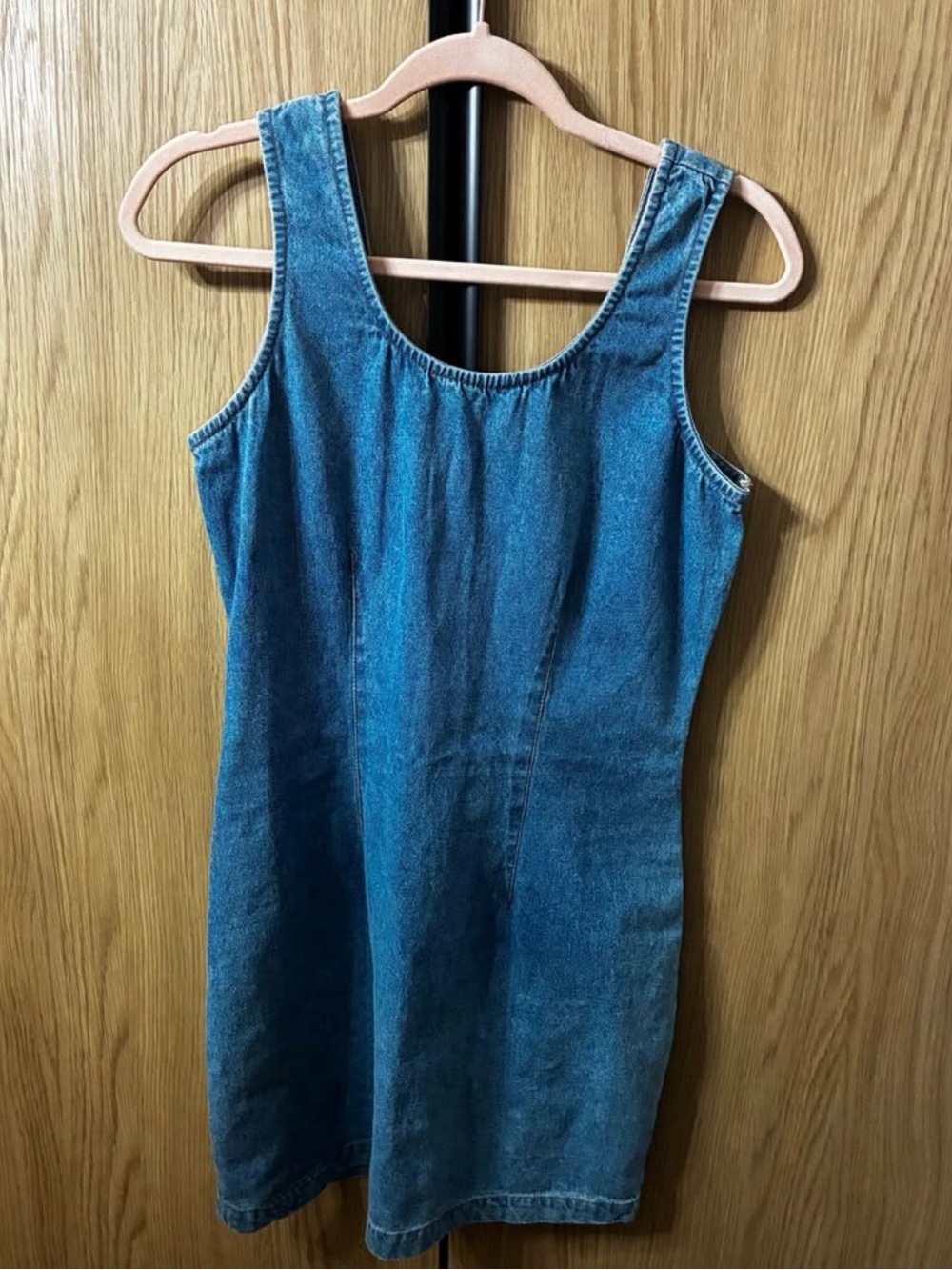 Sleeveless Blue Denim Tank Dress - Women